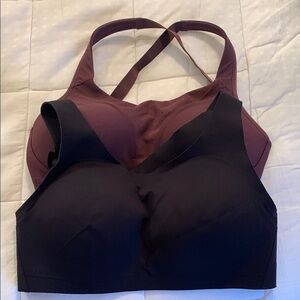 Seamless Black and Purple Sports Bras